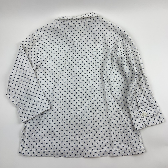 White Stag Womens Button Down Shirt Quarter Sleeve White Blue Medium - Picture 7 of 7